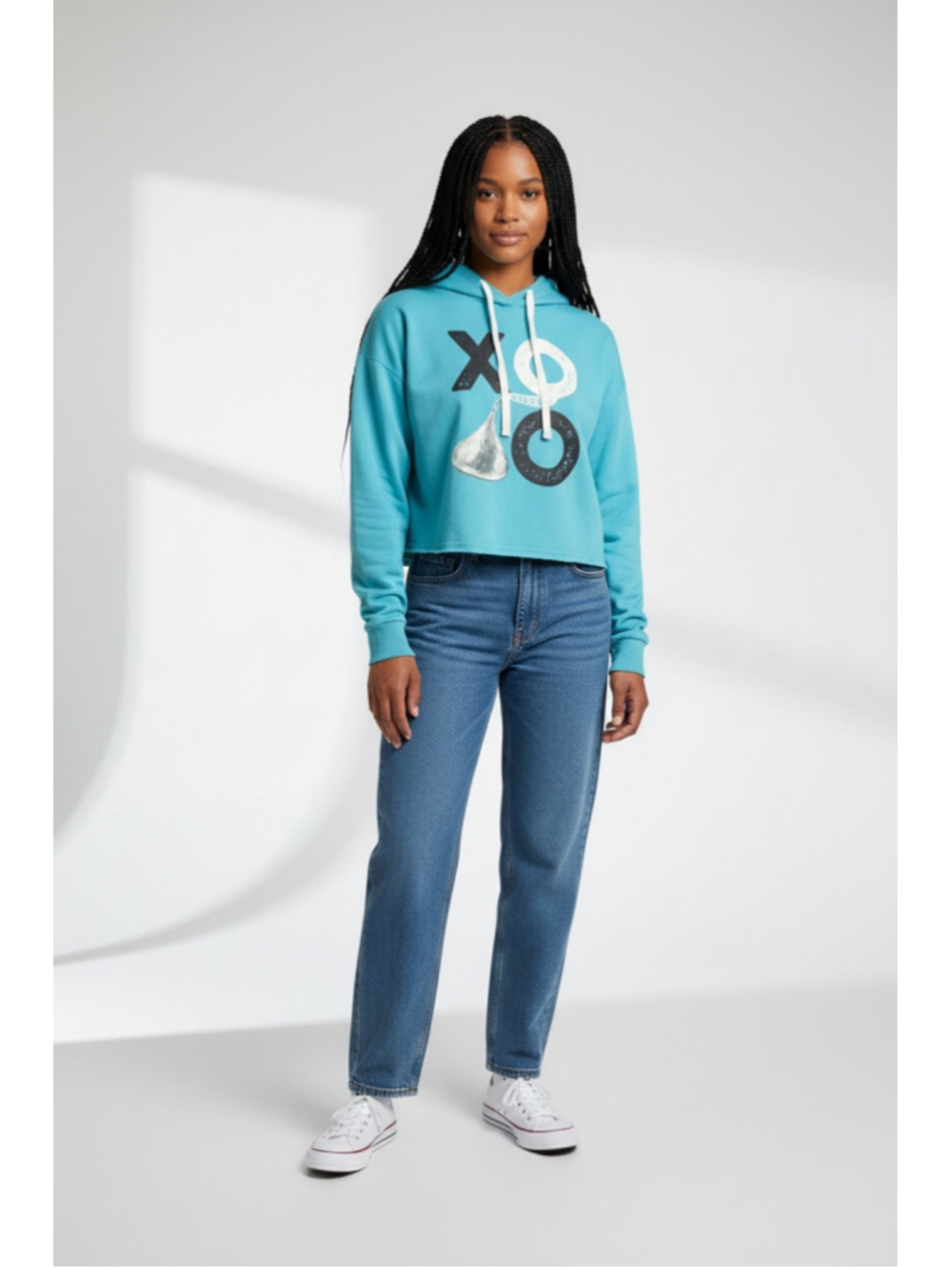 Women's Hershey's Kisses Graphic Hoodie Sweatshirt Blue Size S